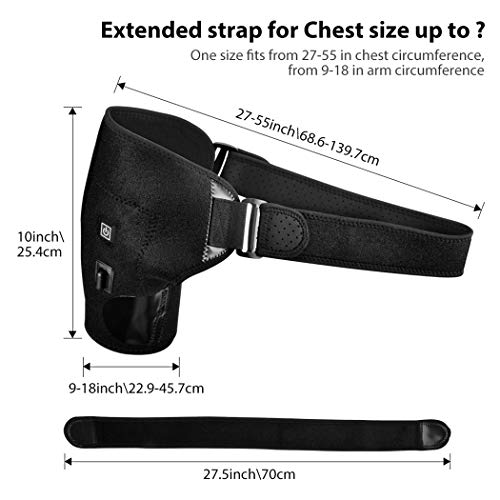 Dr.Lefran Hombrera de calefacción eléctrica, con 3 configuraciones de Temperatura Soporte de Hombro calefactado eléctrico, para Dolor rígido, Hombro congelado, Bursitis, tendinitis