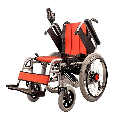 DSHUJC Sillas de Ruedas eléctricas, Silla de Ruedas eléctrica Multifuncional Silla de Ruedas Auxiliar compacta Scooter de Viaje portátil Plegable Motor Doble Tres Modos Ajustables