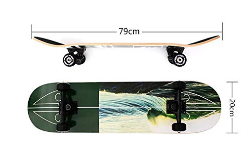 DYX Skateboard Completo, ong Board Road Skateboard Scooter de Cuatro Ruedas Chicos y Chicas de jóvenes Dance Board Adultos Brush Street Board