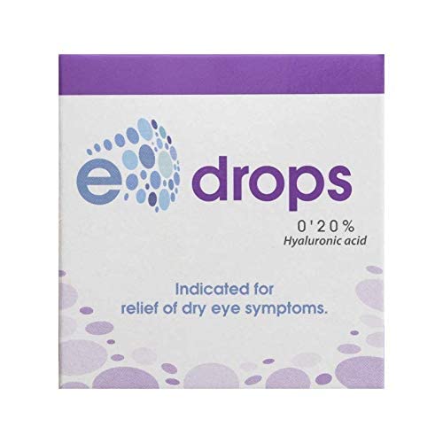 E-Drops Monodosis, Elentillas, Gotas Oculares Humectantes, Ácido Hialurónico, Calma Ojos Secos, 20 ampollas de 0.4 ml