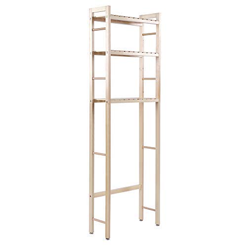 EBTOOLS Estantería de Baño sobre Inodoro, Estante WC Madera 3 Niveles Organizador Almacenamiento Compacto Encima del Inodoro Baño, 50x20x154 cm (Tipo 1)