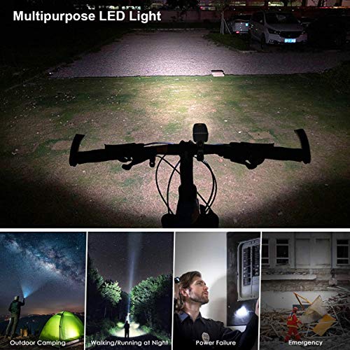 EBUYFIRE Luz Bicicleta Recargable USB,luz Delantera Bicicleta 3000 Lúmenes Super Brillante 3LED,Y una Luz Trasera,3 Modo 5200mAh,Apto para Todas Las Bicicletas.