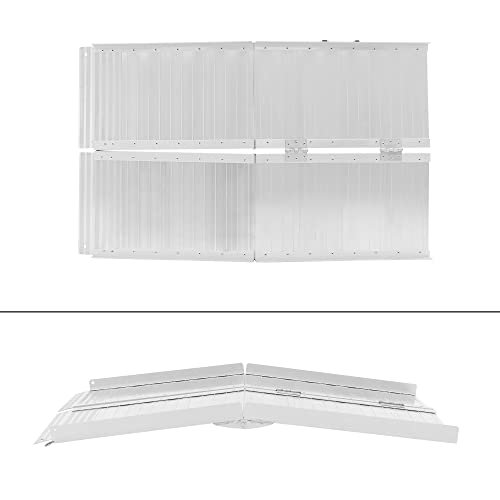 ECD Germany Rampa de Acceso para Silla de Ruedas y Andador, Aluminio, hasta 250 kg, 122x72 cm, Tabla Plegable para Escaleras, Estructura Antideslizante con Borde Lateral Protector y Asa Transporte