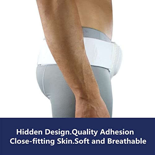 ECHBH Cinturón de Hernia inguinal, Cinturón de Cadera Ajustable Hernia Inguinal braguero de Soporte para Hombre, Ligamento de Hernia Inguinal Médica, Blanco