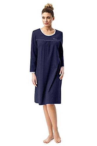 e.FEMME® Dolly 2308 - Camisón para mujer (100% algodón), marine, 38