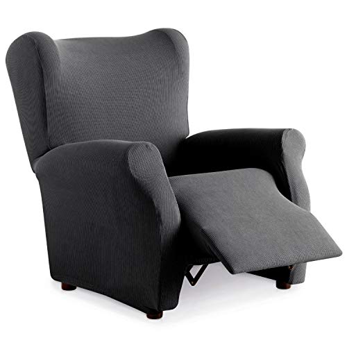 Eiffel Textile Rústica Relax - Funda Sillon Elastica, Protector Adaptable, Gris, 70-110 cm