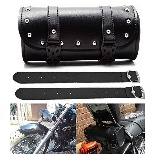 EIKLNN Motocicleta Herramienta Rollo Bolsa, Bolsa Universal para Sillín de Moto, Bolsa de Herramienta de Motocicleta de Cuero PU, para Mayoría de Motocicletas y Coche Todoterreno