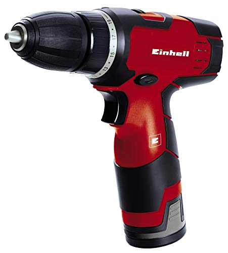 Einhell destornillador inalámbrico - TH-CD 12-2 Li - 12V, 1.3Ah, 24Nm, parada rápida, agarre suave, caja de cambios de 2 velocidades, 20 pasos de par, bloqueo del eje, estuche y cargador