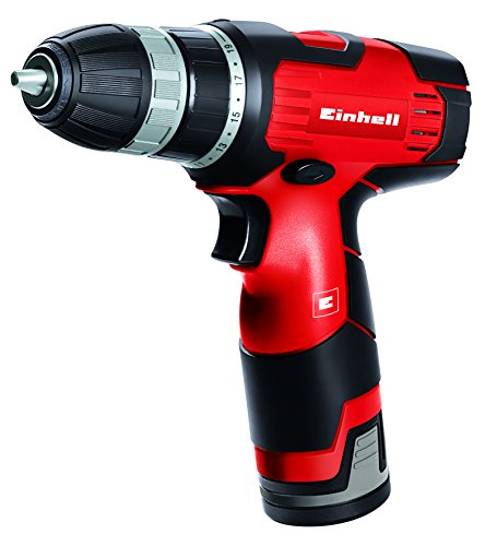 Einhell Taladro destornillador inalámbrico a batería - TH-CD 12 Li – 12 V, 1,3 Ah, 22 Nm, parada rápida, 20 pasos de par, bloqueo del eje. Incluye batería recargable, cargador y estuche