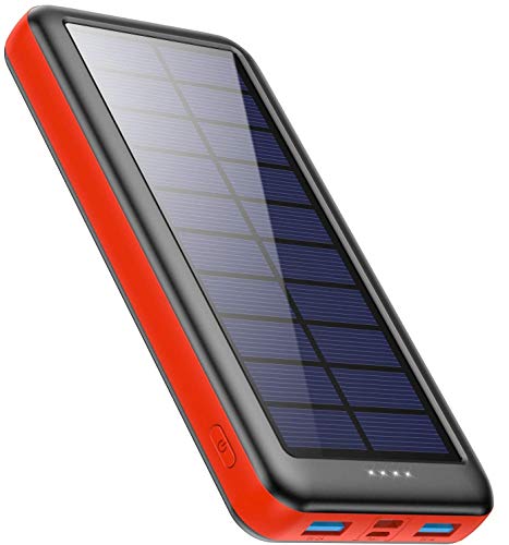 Ekrist Cargador Solar 26800mAh Power Bank de Carga Rápida Batería Externa Movil con [Tipo C Recarga Rápida] Solar Cargador Portatil para iPhone Samsung Android Móviles Tableta