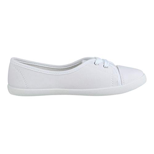 Elara Bailarina Mujer Sneaker con Cordones Chunkyrayan Blanco 3955A White-39