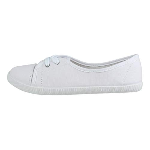 Elara Bailarina Mujer Sneaker con Cordones Chunkyrayan Blanco 3955A White-39