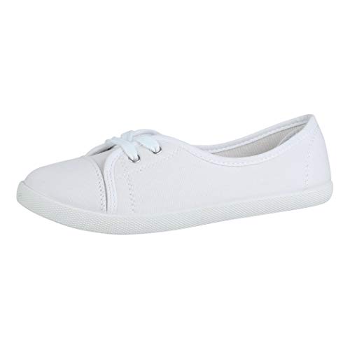 Elara Bailarina Mujer Sneaker con Cordones Chunkyrayan Blanco 3955A White-39