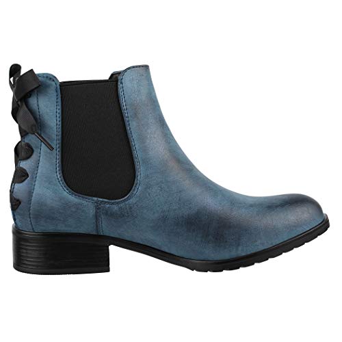 Elara Botines Chelsea Mujer con Bucle Chunkyrayan F916-Blue-38