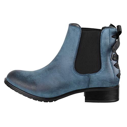 Elara Botines Chelsea Mujer con Bucle Chunkyrayan F916-Blue-38