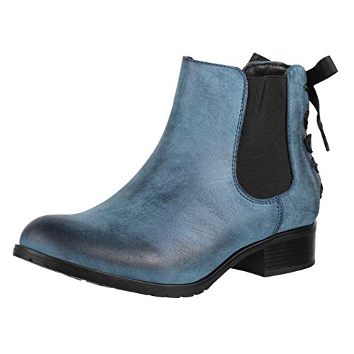 Elara Botines Chelsea Mujer con Bucle Chunkyrayan F916-Blue-38