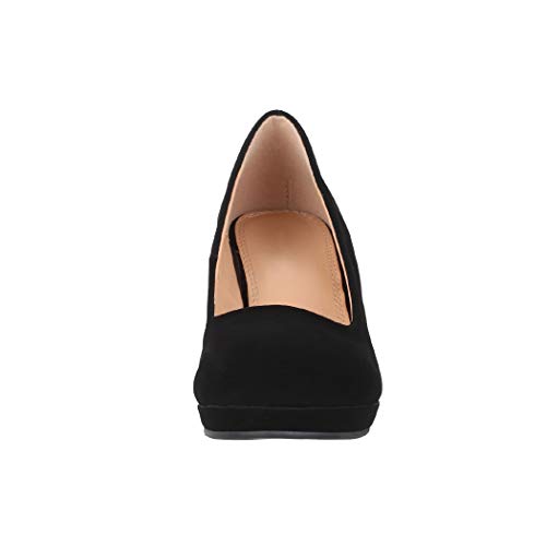 Elara Zapato de Tacón Alto Mujer Cuña Plataforma Chunkyrayan Negro B8011Y-PM-38-Schwarz