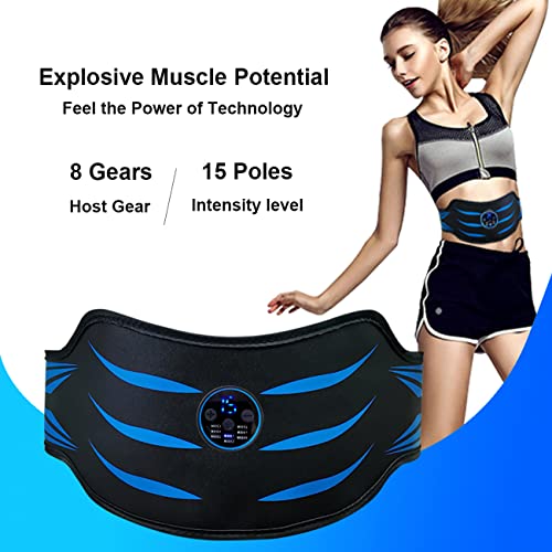 Electroestimulador Muscular Abdominales,Electroestimulador Muscular,Abdominales Cinturón,EMS Estimulador Mmuscular con USB,6 Modos de Ejercicio,Adecuados para Hombres y Mujeres