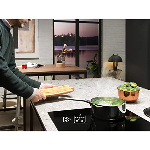 Electrolux LIT60336 Placa inducción, Biselada, Extraplana de 3 zonas, Función Puente, Calentamiento rápido automático, Conexión con campana compatible, Temporizador, Control táctil, Negro, 60 cm