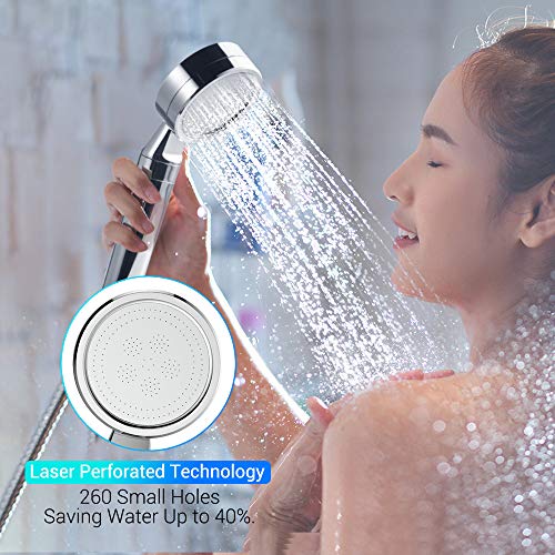 Elegear Alcachofa de Ducha con Filtro Iónico, Filtración de 3 capas Cabezal de Ducha Mano de Alta Presión para Suavizar Agua Dura &Protejer piel y cabello con Elemento de Filtro Reemplazable