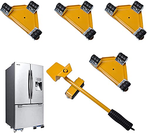 Elevador Muebles Pesados con 4 Deslizadores Kit de Herramientas de Muebles de Pesados de Máximo Carga 300KG/660 Libras para Mover sofás, Refrigeradores por Poweka (amarillo)