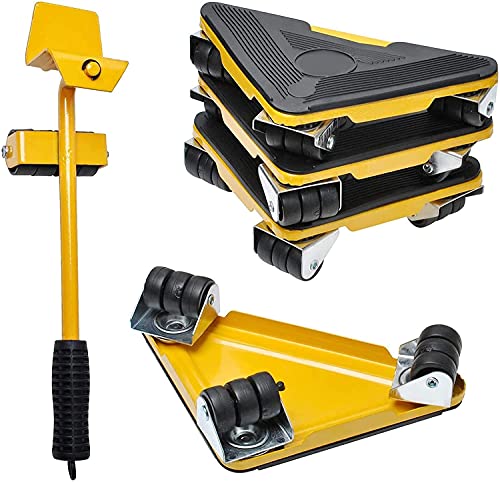 Elevador Muebles Pesados con 4 Deslizadores Kit de Herramientas de Muebles de Pesados de Máximo Carga 300KG/660 Libras para Mover sofás, Refrigeradores por Poweka (amarillo)