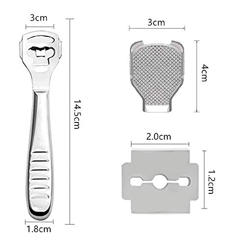 Eliminador Profesional de Callos y Callosidades, Lima de callos de acero inoxidable, Eliminador de Dureza, Afeitadora de Dureza, Pedicura y Cuidado de Pies, 10 Cuchillas Incluidas