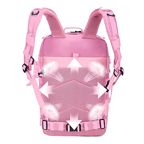 Elitex Mochila 25L Tactica Militar Color Rosa Bandera USA Impermeable para Deporte, Gimnasio, Aire Libre Oxford 900D