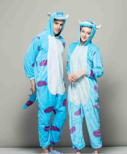 Emmarcon - Disfraz de carnaval halloween pijama cálido de animales kigurumi cosplay zoológico onesies M/altezza 160-169cm,max 80kg Sullivan