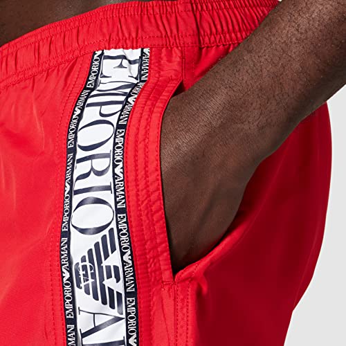 Emporio Armani Underwear Mens Woven Boxer Bañador, Rojo (Rossol 00074), Medium (Talla del Fabricante: 50) para Hombre