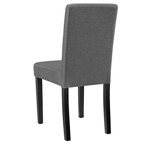 [en.casa] Set de 2 sillas de Comedor Elegantes tapizadas de Tela Gris - 90 x 42cm sillas de diseño