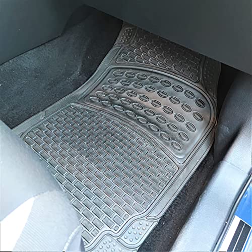 Enerfero Alfombrilla de Caucho para Coche,Antideslizantes,4 Unidades,Personalizable,Color Negro (Tipo Piano)