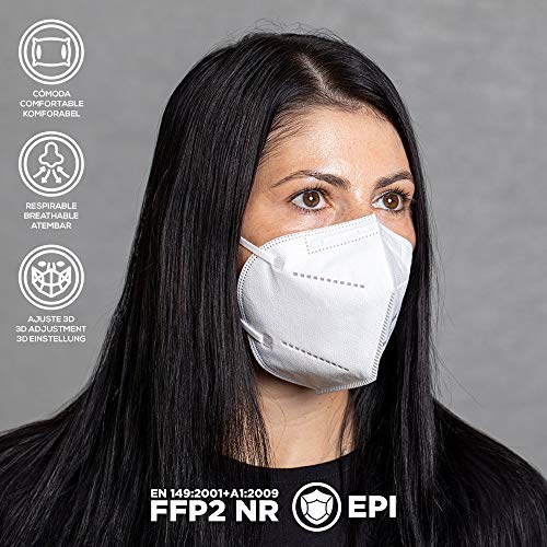 ENERGY BALANCE 10 Mascarilla FFP2 color gris, interior gris Homologadas CE 0370 Protección Personal 5 Capas (10-GREY)