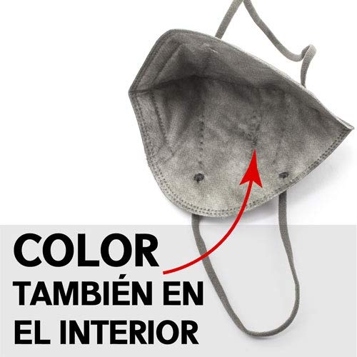 ENERGY BALANCE 10 Mascarilla FFP2 color gris, interior gris Homologadas CE 0370 Protección Personal 5 Capas (10-GREY)