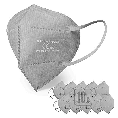 ENERGY BALANCE 10 Mascarilla FFP2 color gris, interior gris Homologadas CE 0370 Protección Personal 5 Capas (10-GREY)