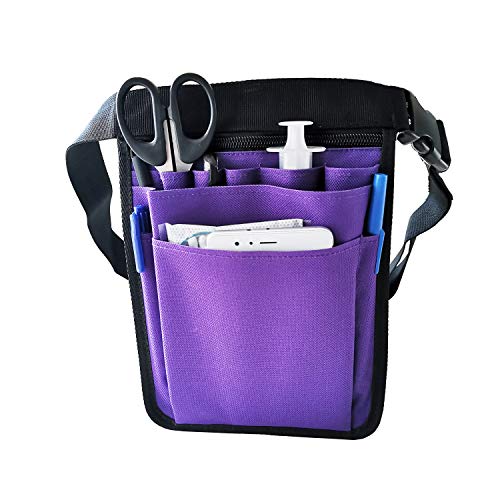 Enfermera Utility Organizador Cinturón Riñonera Bolsa de la cadera Paquete de la cintura Bolsa Bolsa para tijeras médicas Kit de cuidado de la herramienta, Morado (, 85