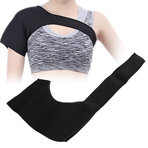 Envoltura de manga de compresión de neopreno para hombros, abrazadera de hombro ajustable para manguito rotador desgarrado, tendinitis, dislocación, articulación AC, bursitis(negro)