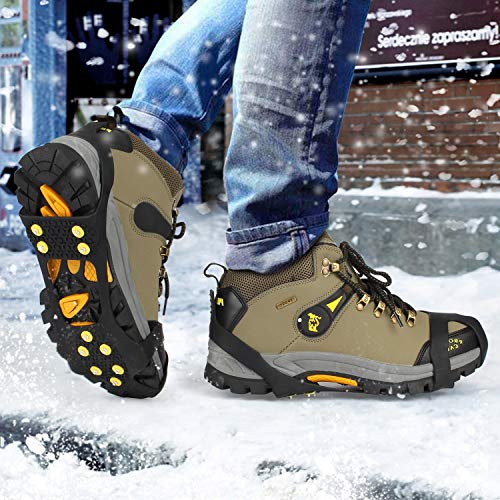 EONPOW Racos de Hielo Tracción Antideslizante Más de Zapatos/para 11 Tacos Nieve Hielo Grips Crampones Tacos Picos