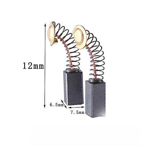 Escobillas de CarbóN,12 Pcs Escobillas de CarbóN Para Taladros,Escobillas de CarbóN de Repuestos,Durable, Utilizado Para Martillo EléCtrico,Cepilladora EléCtrica,Amoladora EléCtrica, (6.5X7.5X12Mm)