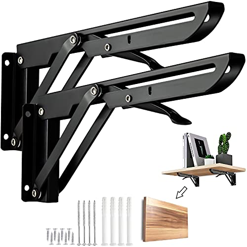 Escuadra Plegable Mesa de Pared,Escuadra Abatible para Mesa, soporte de bricolaje, para mesa de trabajo, banco de ahorro de espacio, paquete de 2 ，300CM