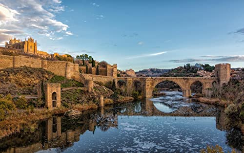 España Toledo Puente Río Pintura Por Números Diy Lienzo Único Kit De Pintura Al Óleo Pintura Digital