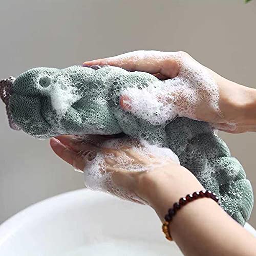 Esponja de Baño,Forreen 5 Piezas Cepillo de Baño Malla de Esponja de Ducha Esponja de Malla de Trenzas Elásticas de Ducha de Baño Accesorios de Baño para Mujeres Los Hombres Exfolian