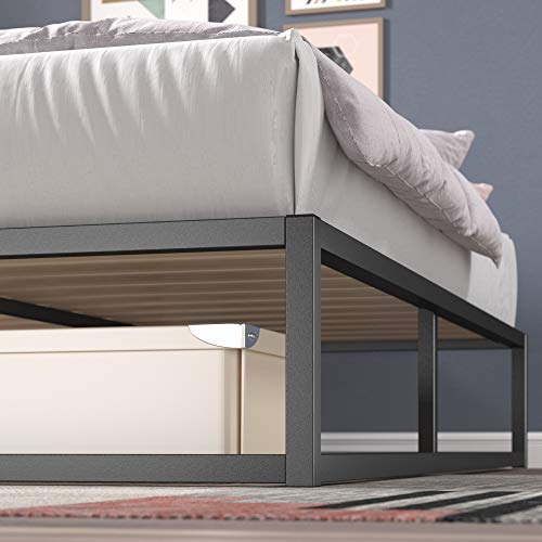 Estructura de cama metálica ZINUS Joseph 25 cm | Base para colchón | Somier de láminas de madera | Almacenamiento debajo de la cama | 135 x 190 cm | Negro