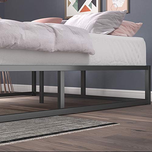 Estructura de cama metálica ZINUS Joseph 25 cm | Base para colchón | Somier de láminas de madera | Almacenamiento debajo de la cama | 135 x 190 cm | Negro