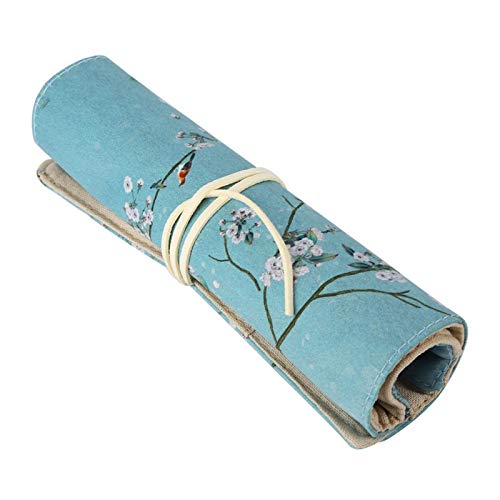 Estuche para Lápices, Exquisito Estuche para Bolígrafos de Estilo Retro, Estuche para Almacenamiento de Lápices, Pequeño, Plegable, Conciso para Regalos de Aprendizaje para Niños,(Flor Llanura)