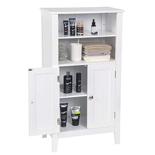 EUGAD Mueble de Baño Estante de Ducha Eatantería de salón Mueble Lateral Mueble de Esquina Armario de Medicina para Baño Cocina Dormitorio 92.5x30x50cm Blanco MDF 0129WY