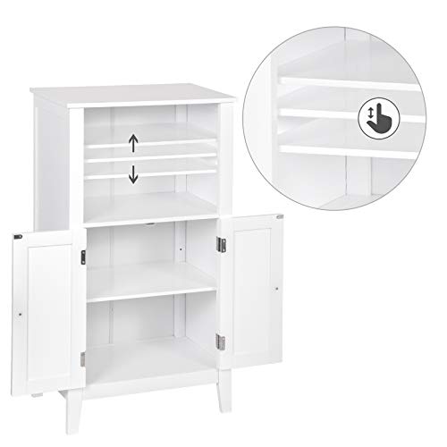 EUGAD Mueble de Baño Estante de Ducha Eatantería de salón Mueble Lateral Mueble de Esquina Armario de Medicina para Baño Cocina Dormitorio 92.5x30x50cm Blanco MDF 0129WY