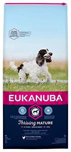 EUKANUBA Edad avanzada Próspero Raza Mediana rico en pollo fresco [12 kg]