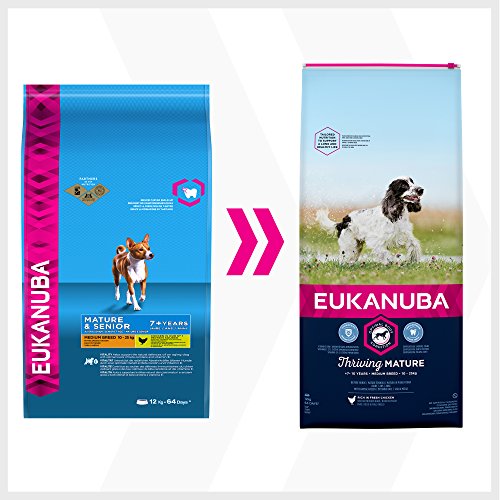 EUKANUBA Edad avanzada Próspero Raza Mediana rico en pollo fresco [12 kg]