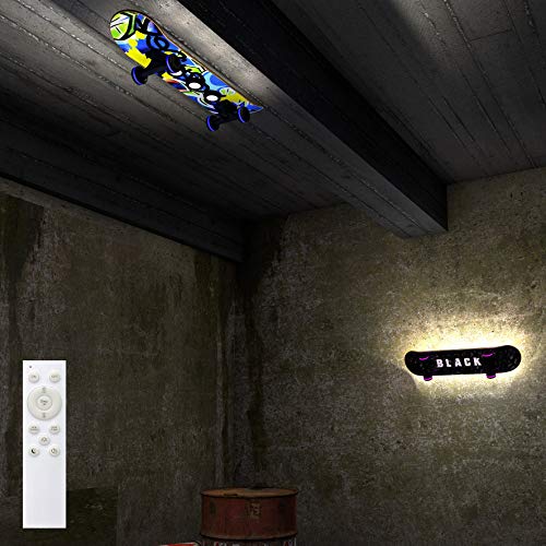 Evotec Easy Cruiser Black LED - Lámpara de Pared (5 focos, 3000 K, 9 W, 900 lúmenes/Ruedas RGB, Control de luz por Mando a Distancia, Madera, 9 W, Transparente, tamaño pequeño)